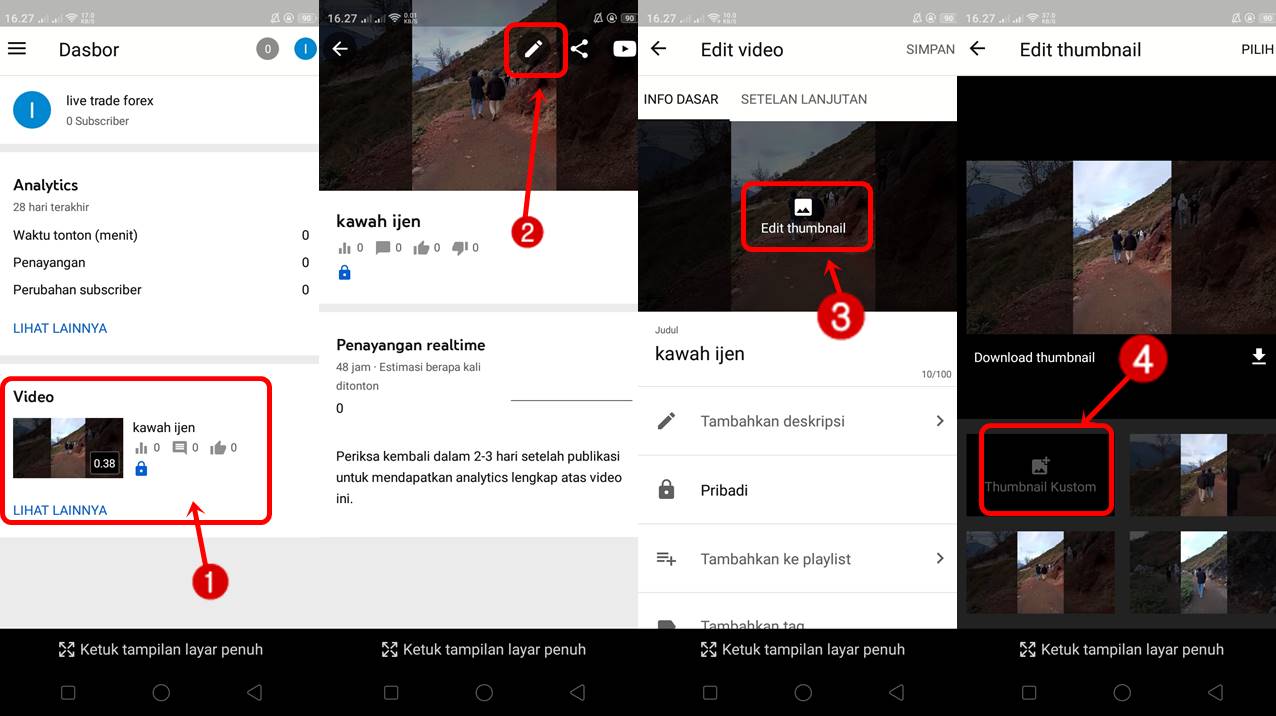 Cara Ganti Thumbnail YouTube Lewat Android + Verifikasi