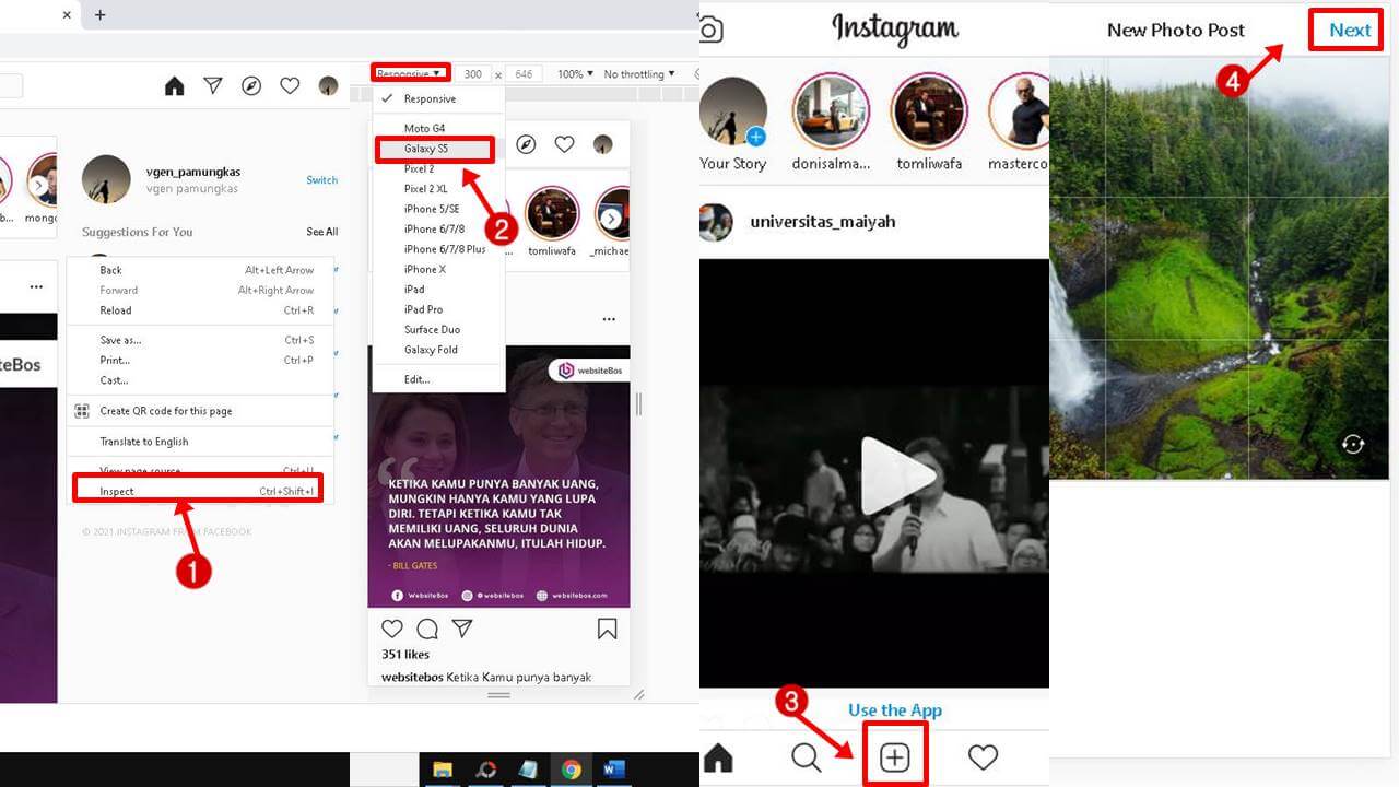 Cara Memposting Foto di Instagram dengan PC