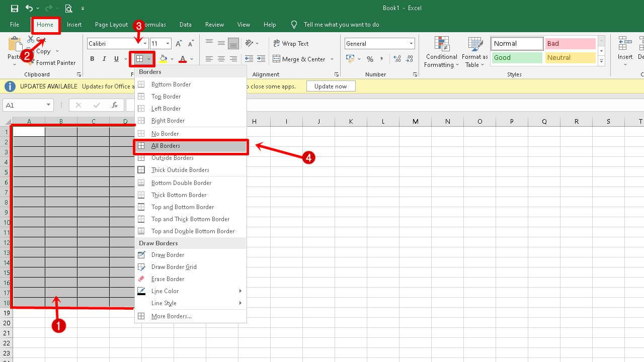 Cara Membuat Tabel Di Excel