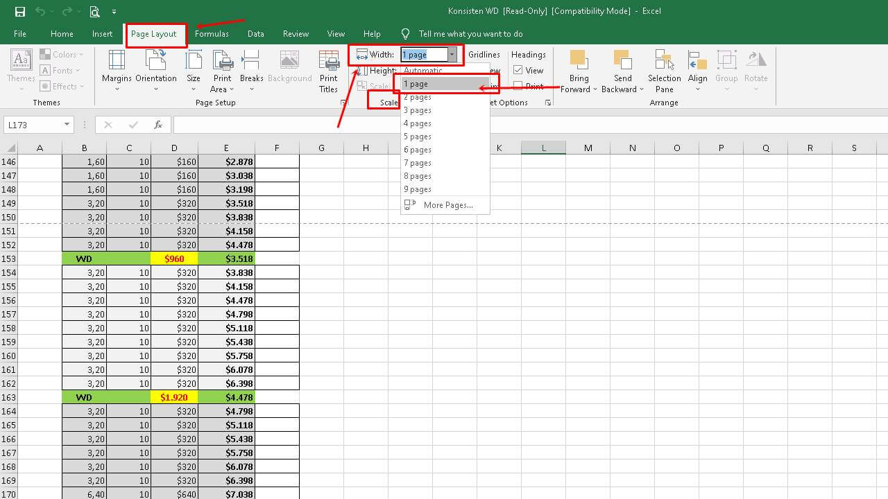 Cara Print Excel Agar Full Kertas Print - Scale to Fit