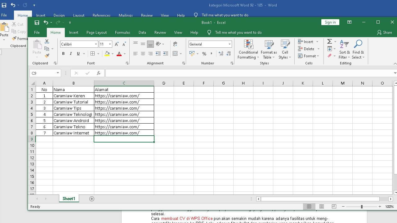 Membuat Data Melalui Excel - Cara Membuat Tabel Undangan