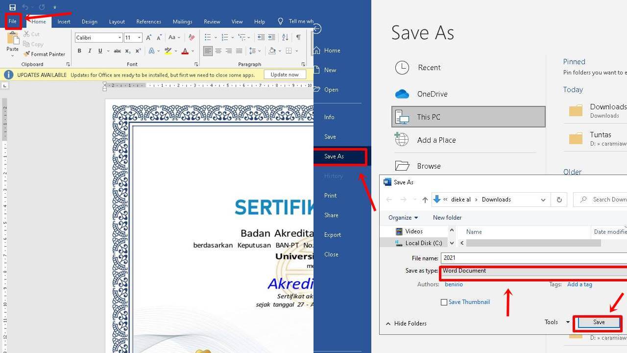 Cara Mengganti PDF Ke Word Via Microsoft Word