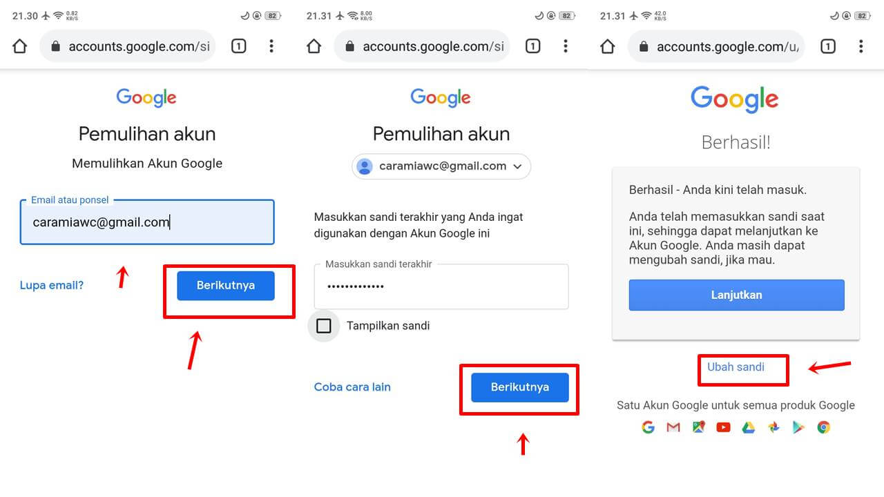 Cara Merubah Password Google Mail