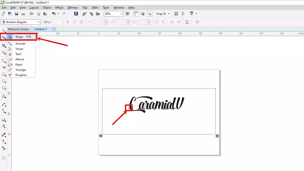 Cara Membuat Tulisan Typography Dengan CorelDraw Shape Tool