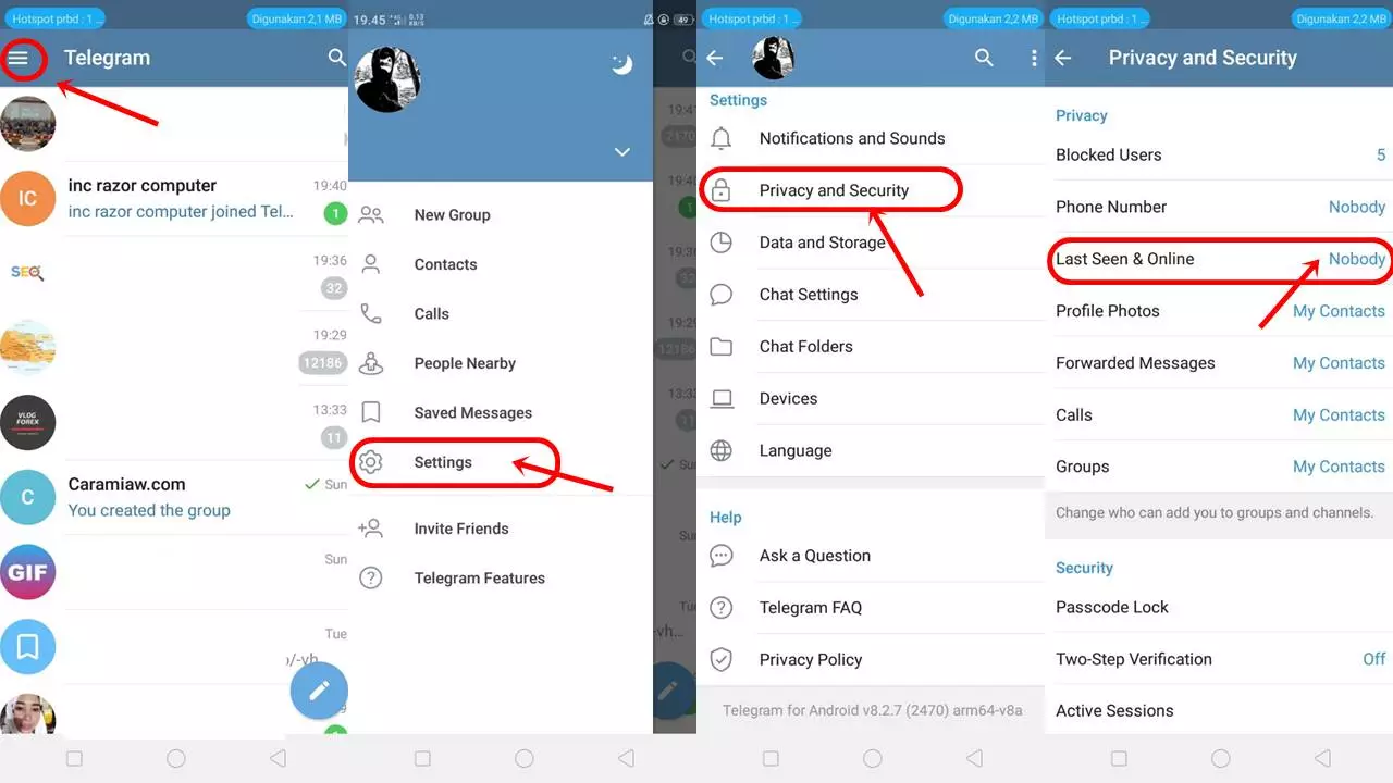 Cara Agar Tidak Terlihat Online Di Telegram