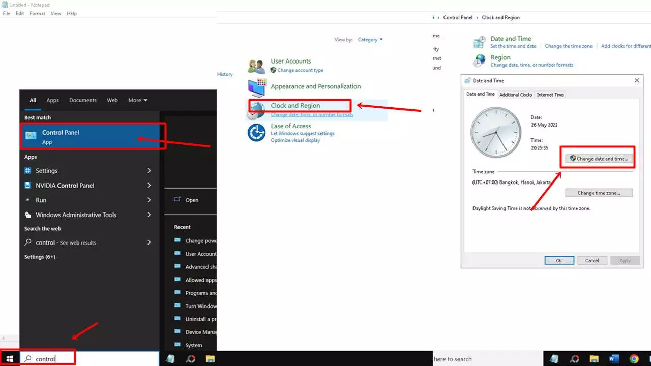 Cara Mengatur Jam di Laptop Windows 10 Melalui Control Panel