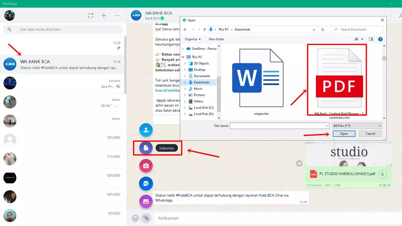 Cara Mengirim File PDF Ke WhatsApp