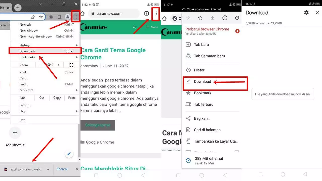 Cara Melihat Download Di Google Chrome Android