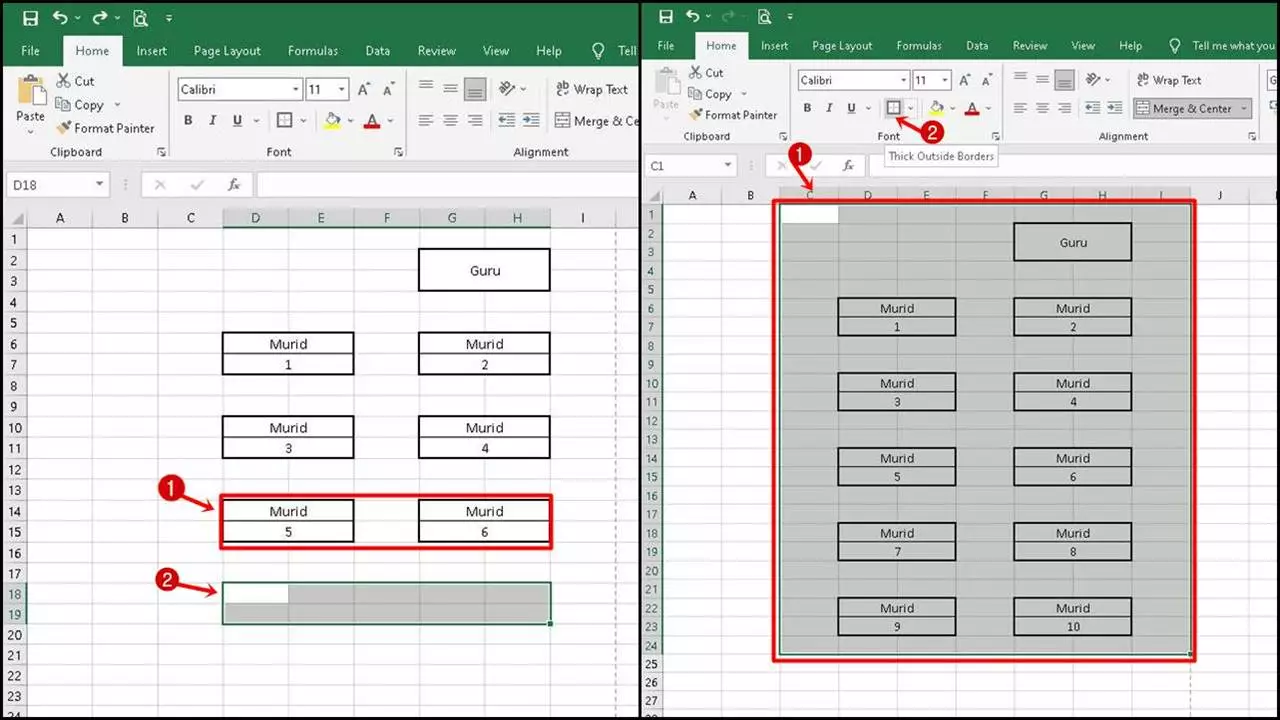 Cara Membuat Denah Tempat Duduk Dengan Microsoft Excel 2