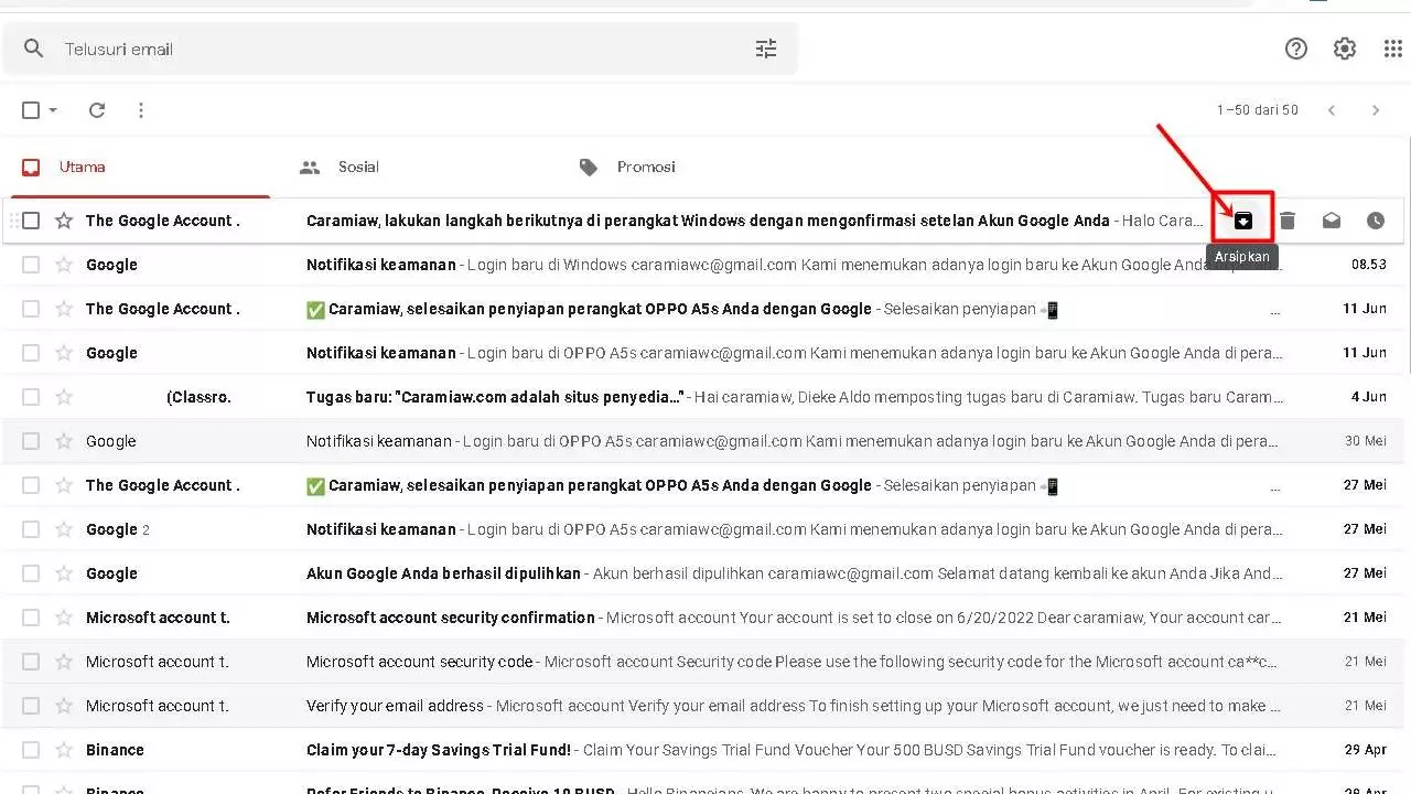 Cara Mencari Arsip Di Gmail