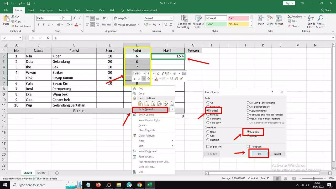 Cara Mengalikan Persen di Excel