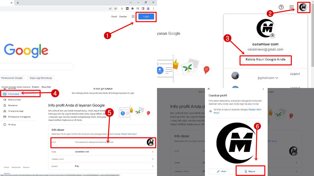 Cara Menghapus Foto Profil Gmail Lewat Menu Ini
